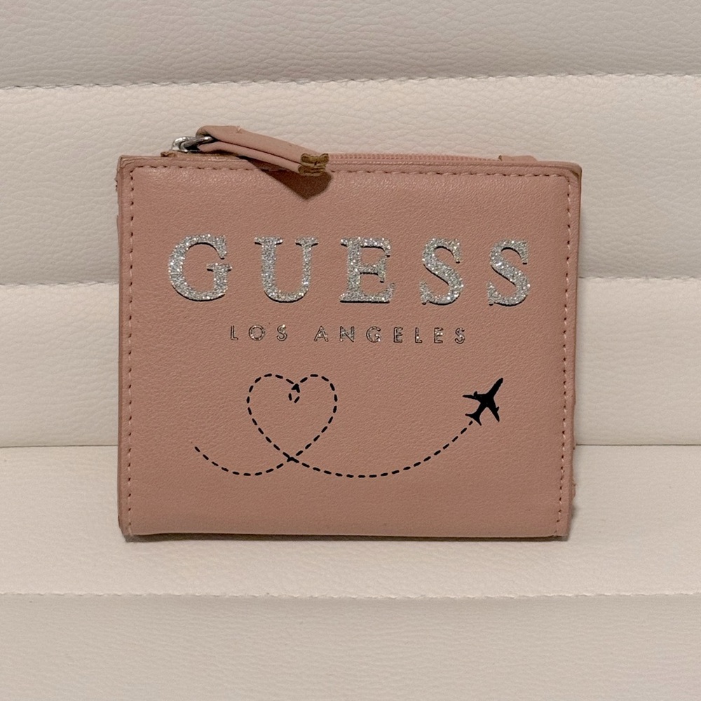 Guess PinkTravel With Glitter Details Wallet